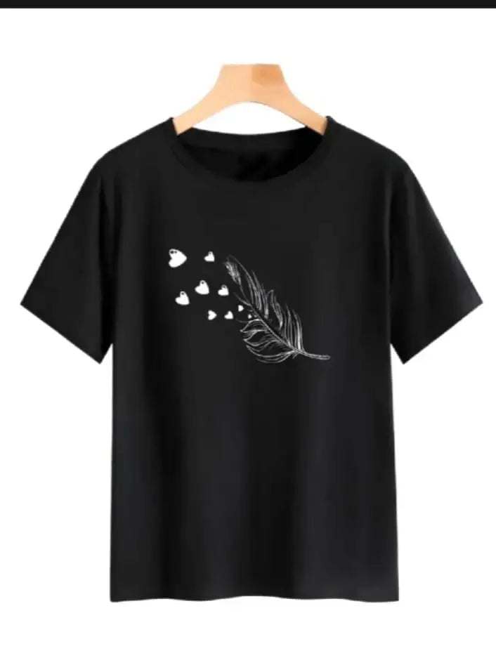 1 Pc Women's Stitched Cotton Printed T-Shirt