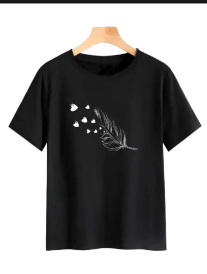 1 Pc Women's Stitched Cotton Printed T-Shirt