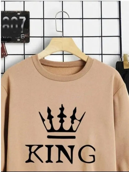 Men Dri Fit King Printed Track Suit Brown