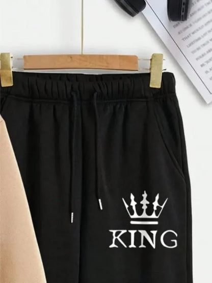 Men Dri Fit King Printed Track Suit Brown